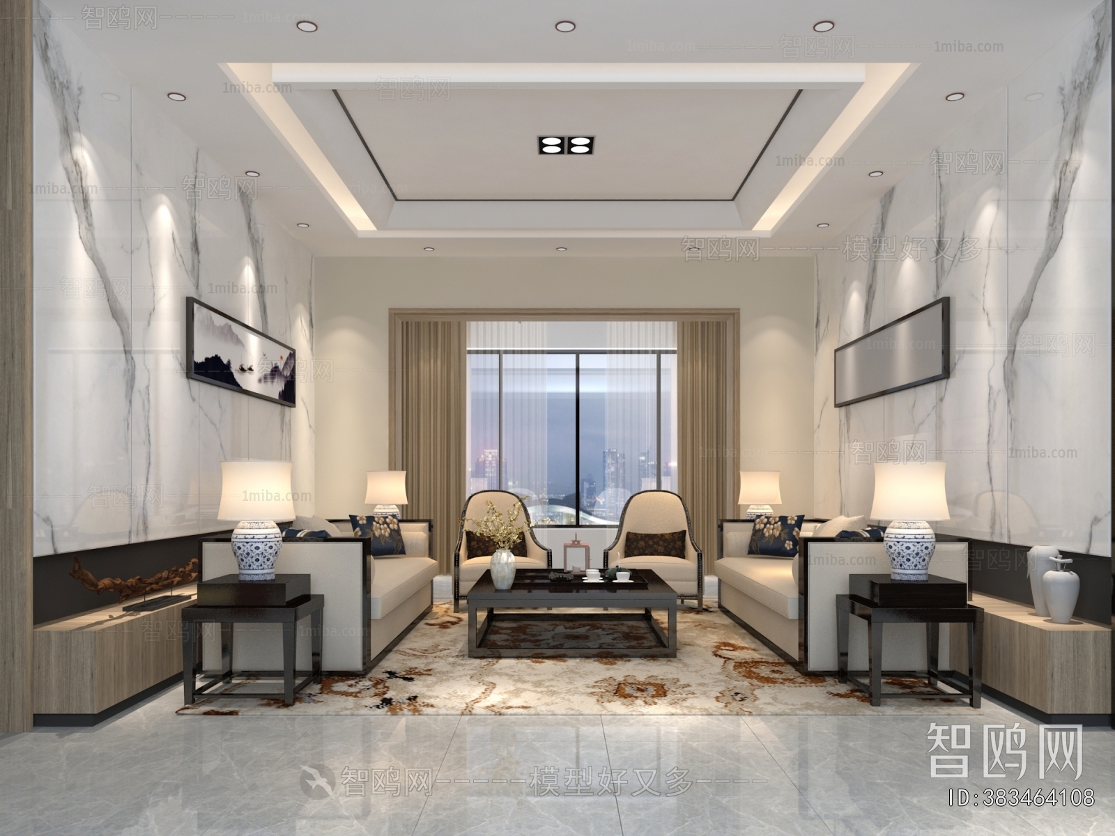 New Chinese Style A Living Room