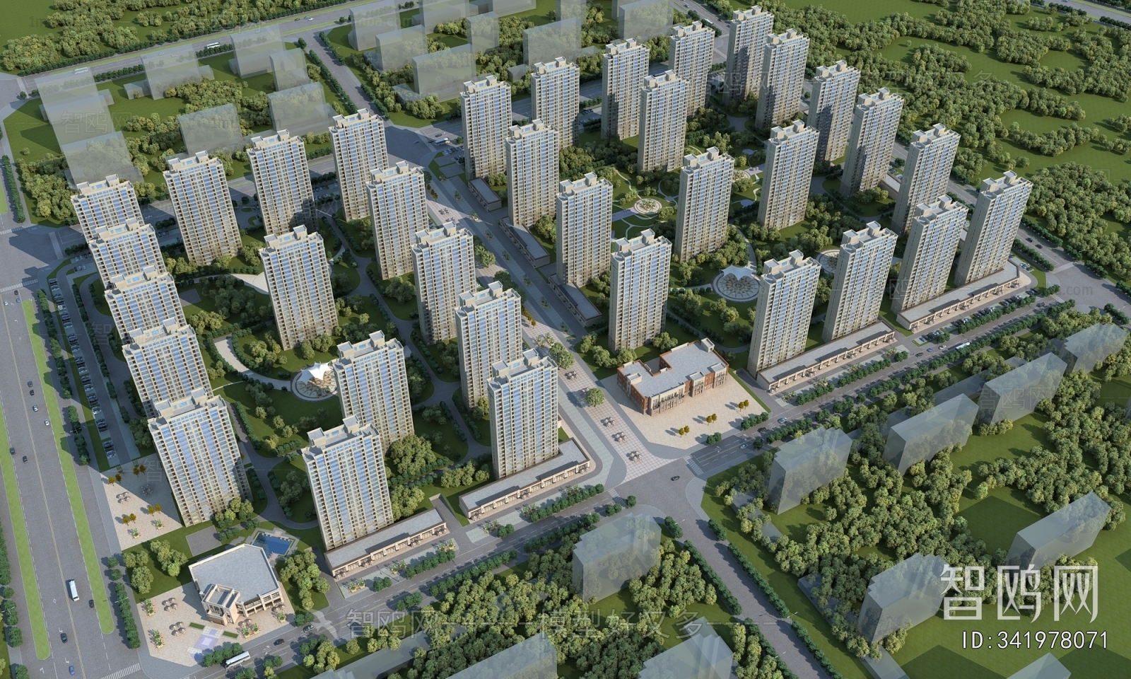Modern Architectural Bird's-eye View Planning