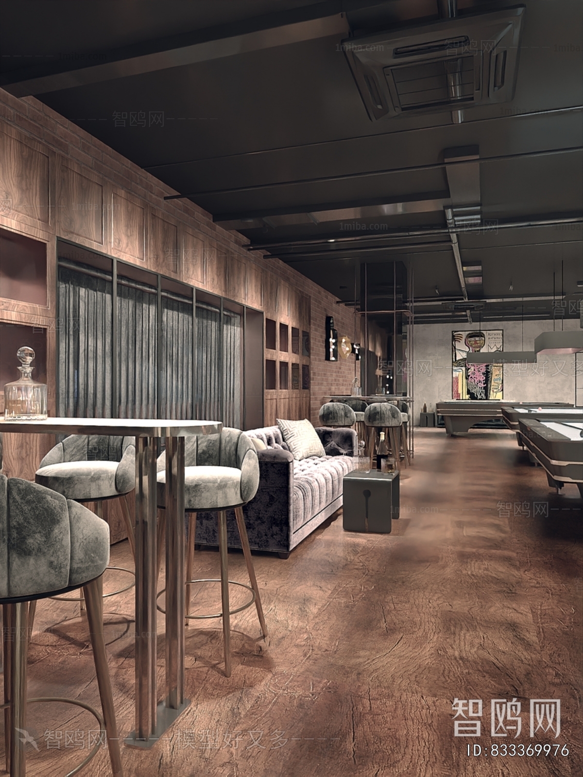 Industrial Style Billiard Room