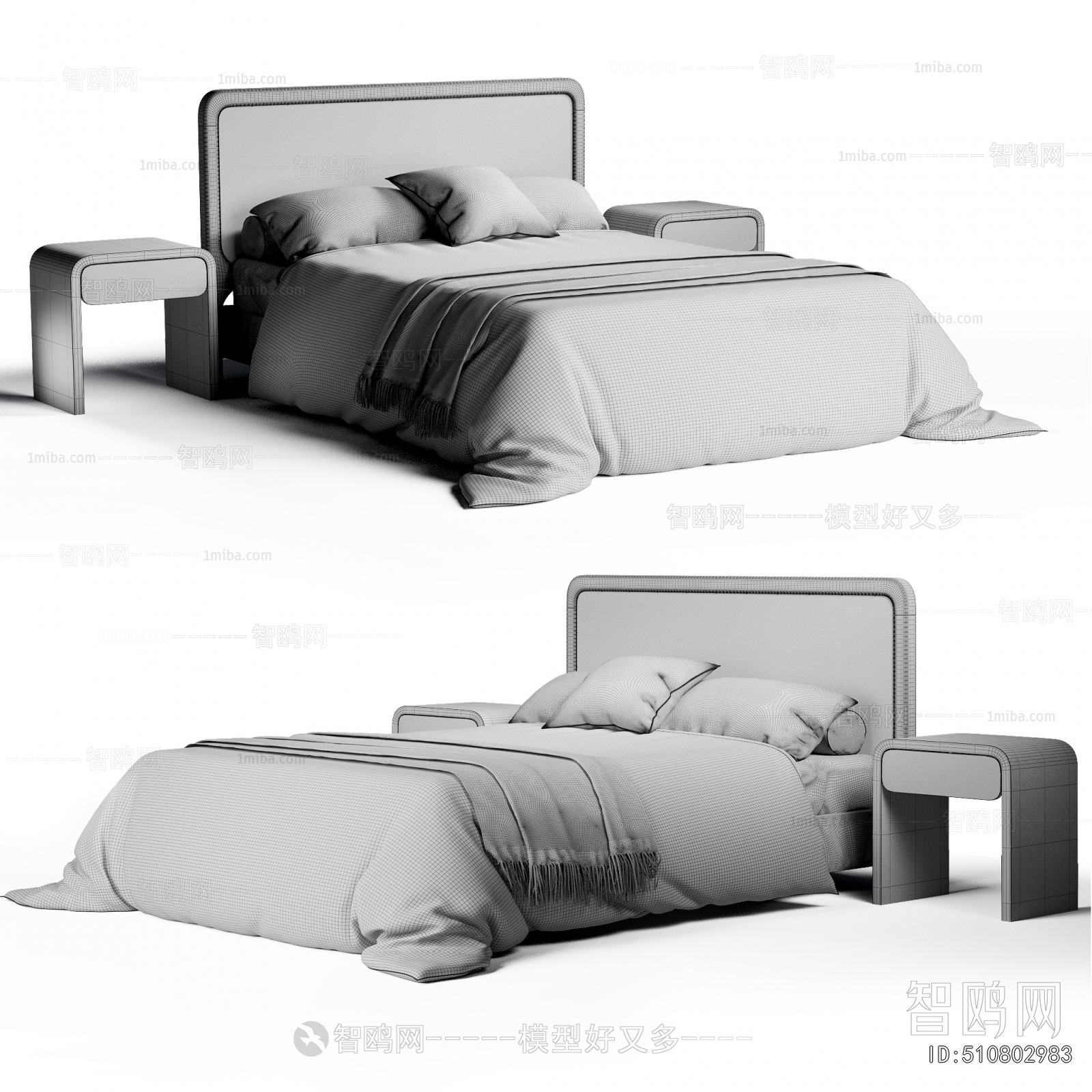 Wabi-sabi Style Double Bed