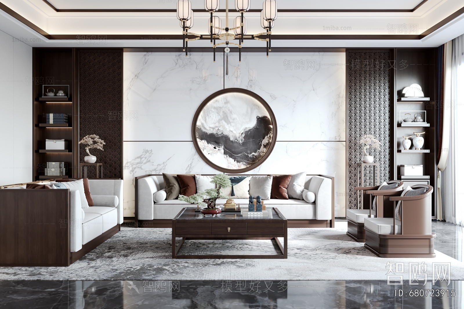 New Chinese Style A Living Room