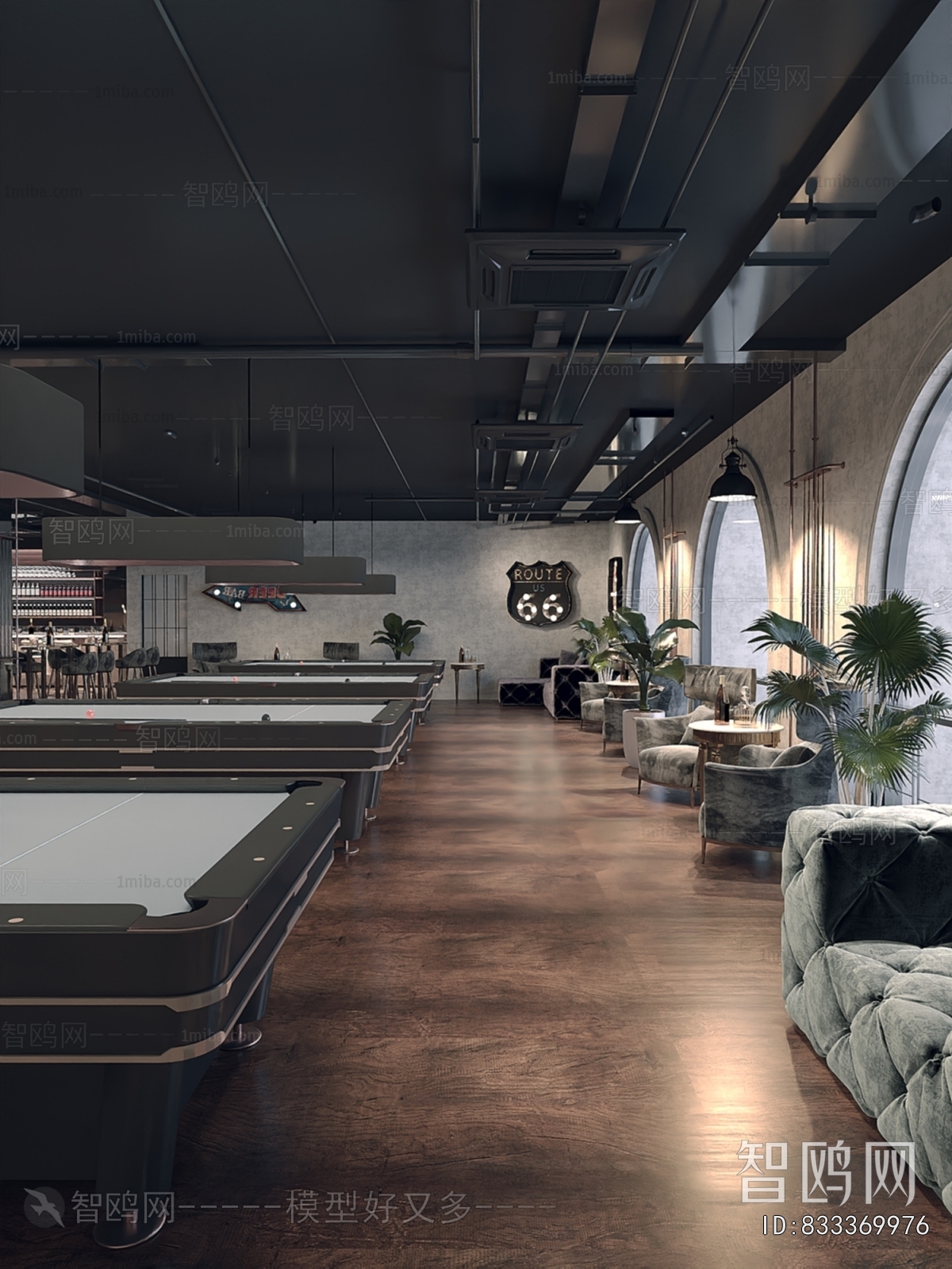 Industrial Style Billiard Room