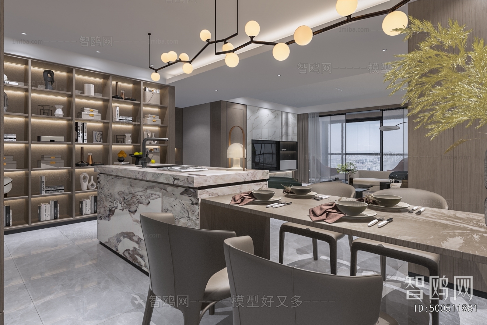 New Chinese Style A Living Room