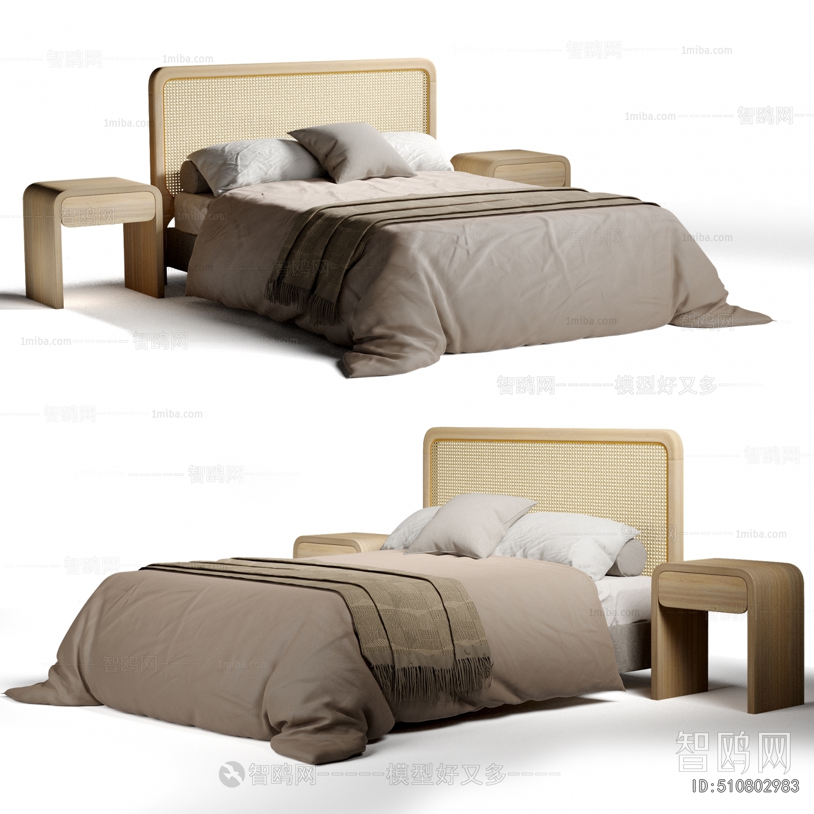 Wabi-sabi Style Double Bed