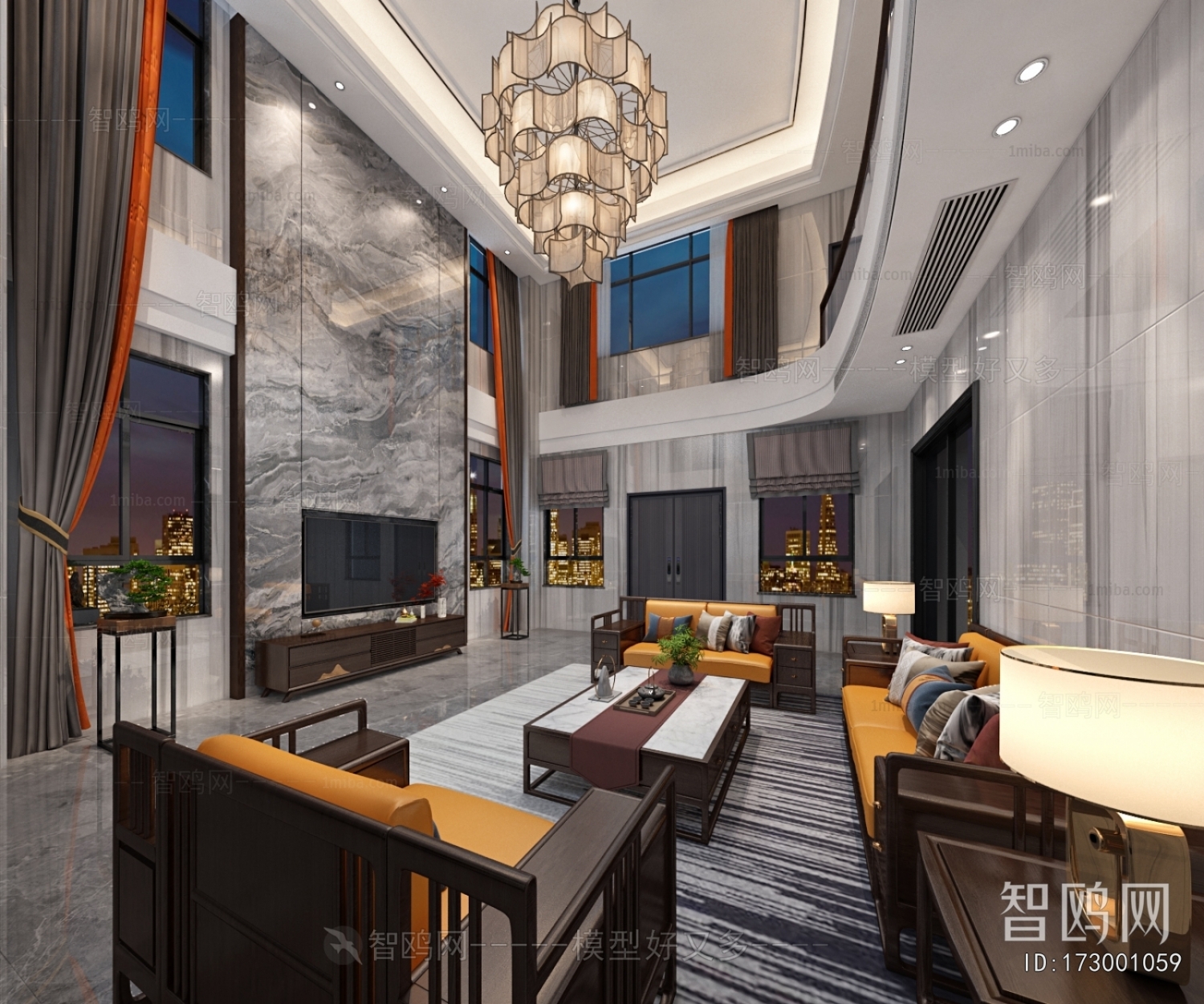 New Chinese Style A Living Room