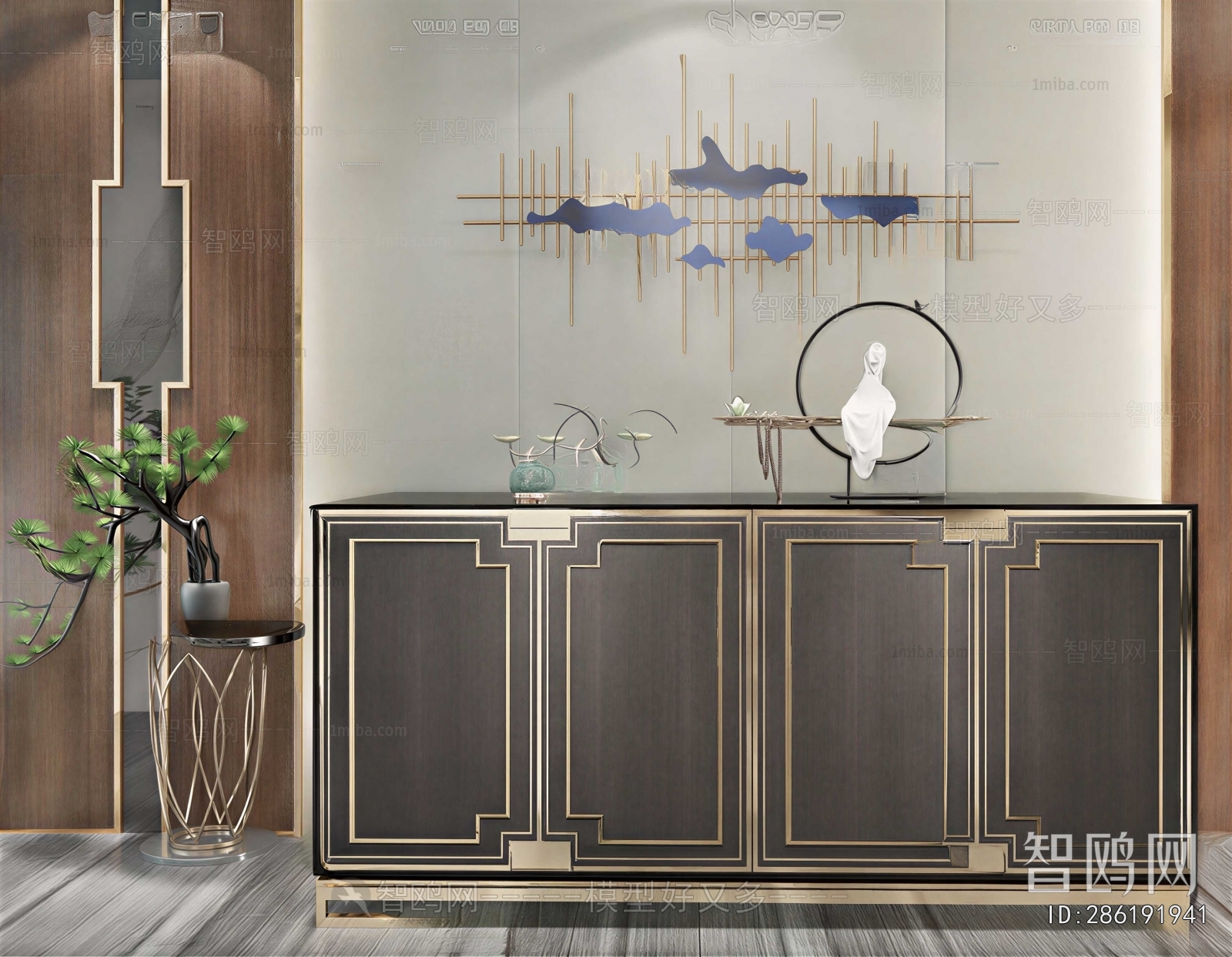 New Chinese Style Side Cabinet