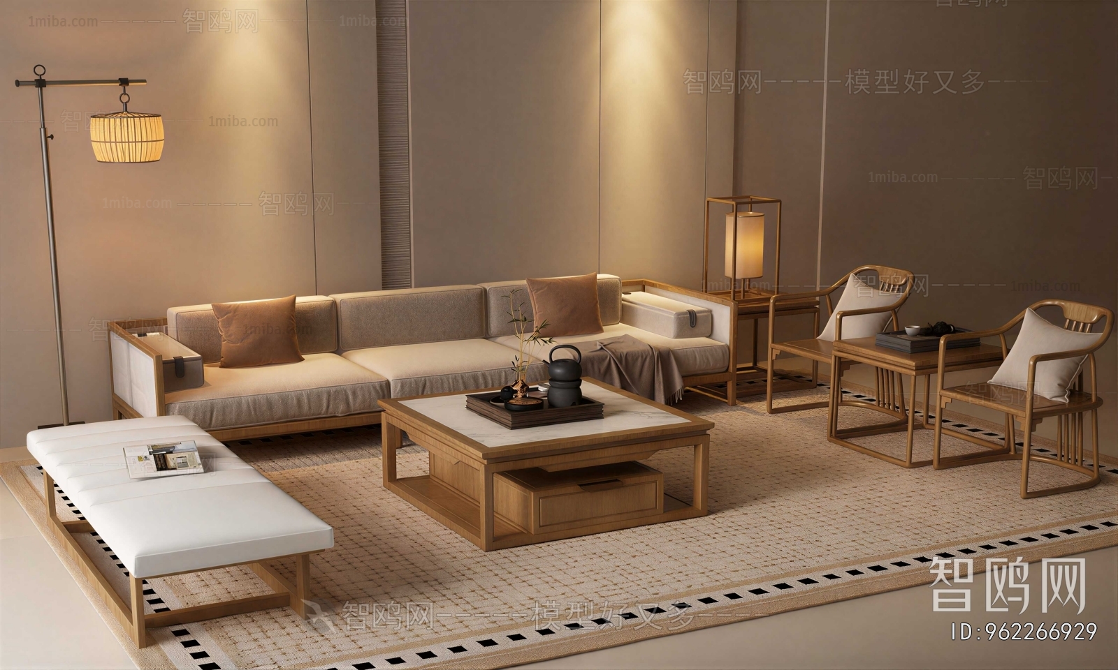 New Chinese Style Sofa Combination