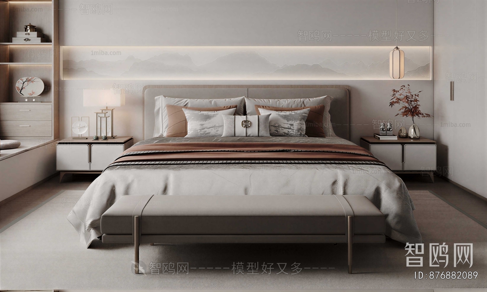 New Chinese Style Double Bed