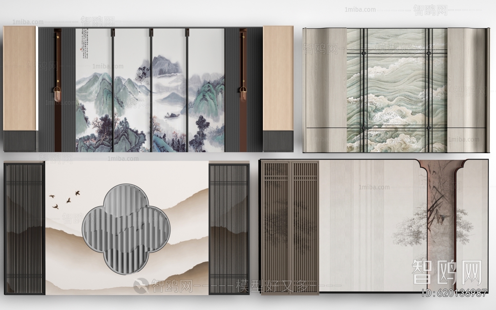 New Chinese Style TV Wall