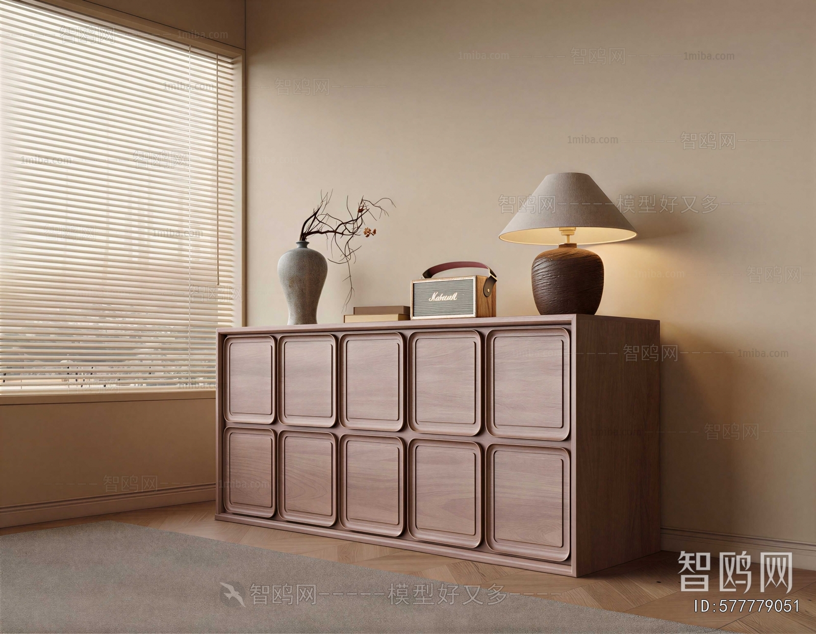 Wabi-sabi Style Side Cabinet