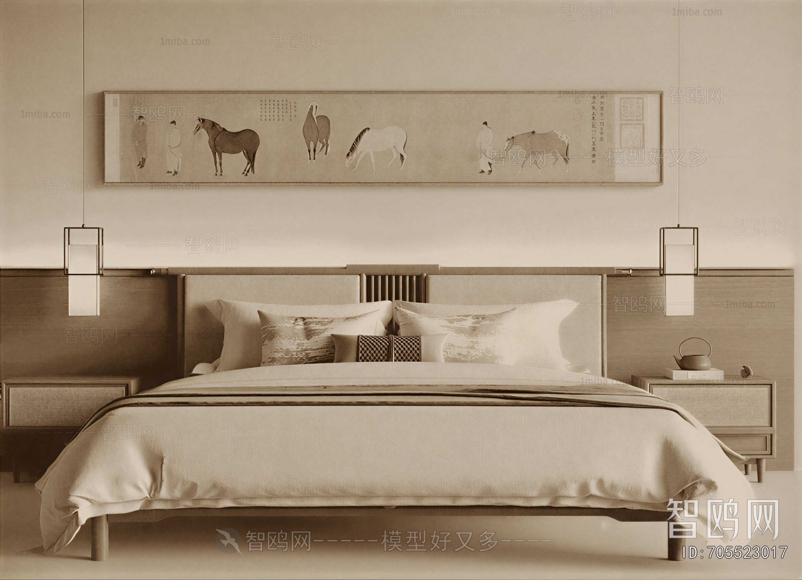 New Chinese Style Double Bed