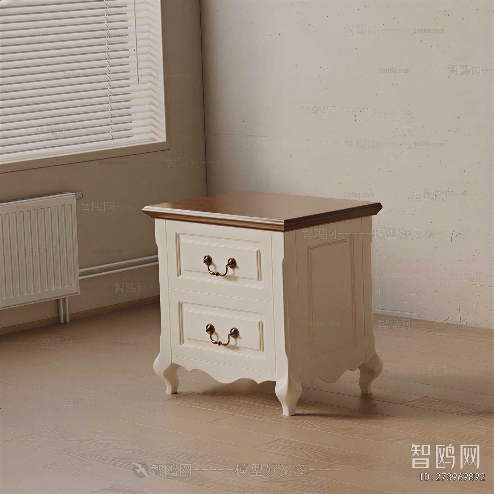 European Style Bedside Cupboard