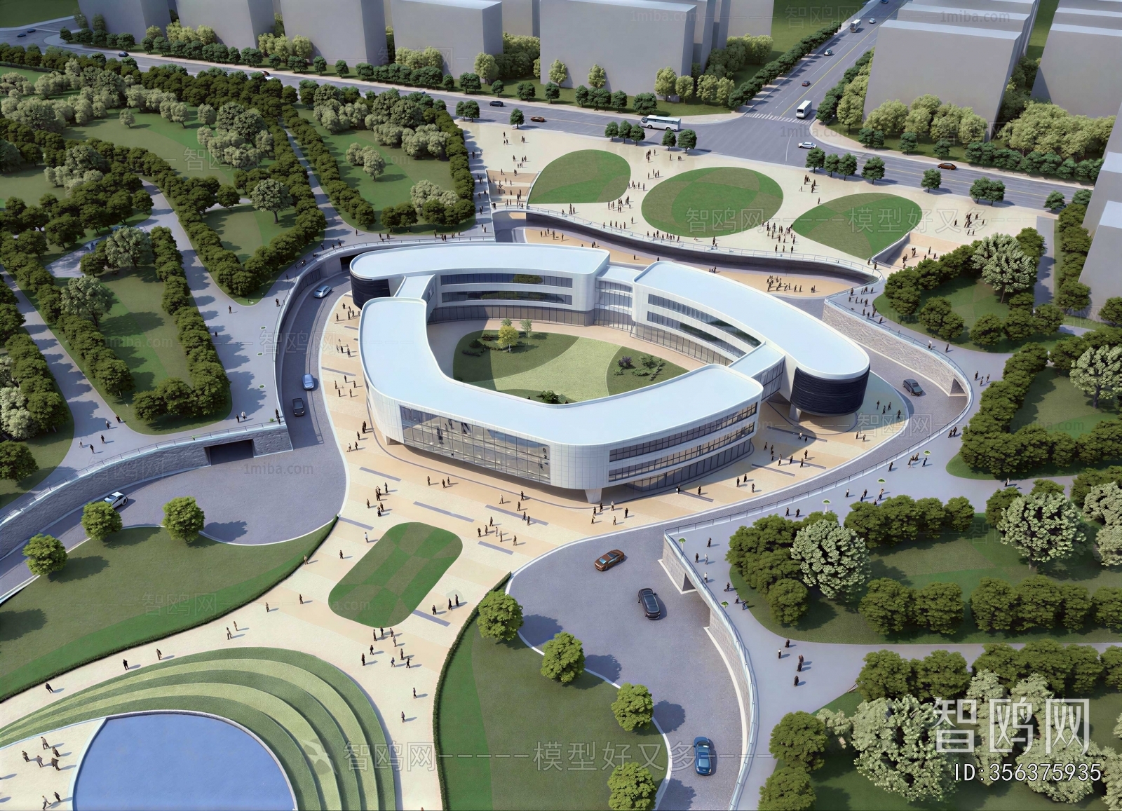 Modern Architectural Bird's-eye View Planning