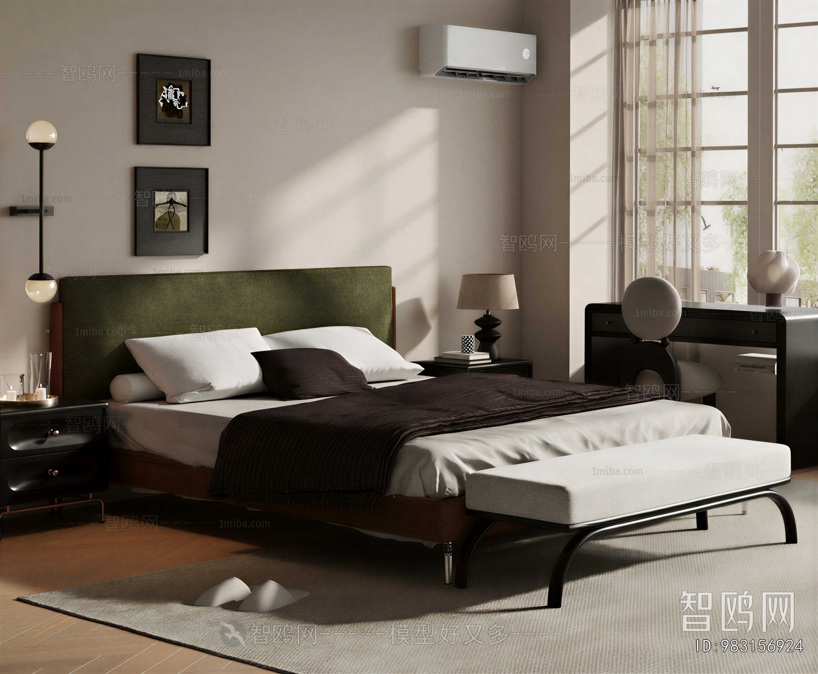 Retro Style Double Bed