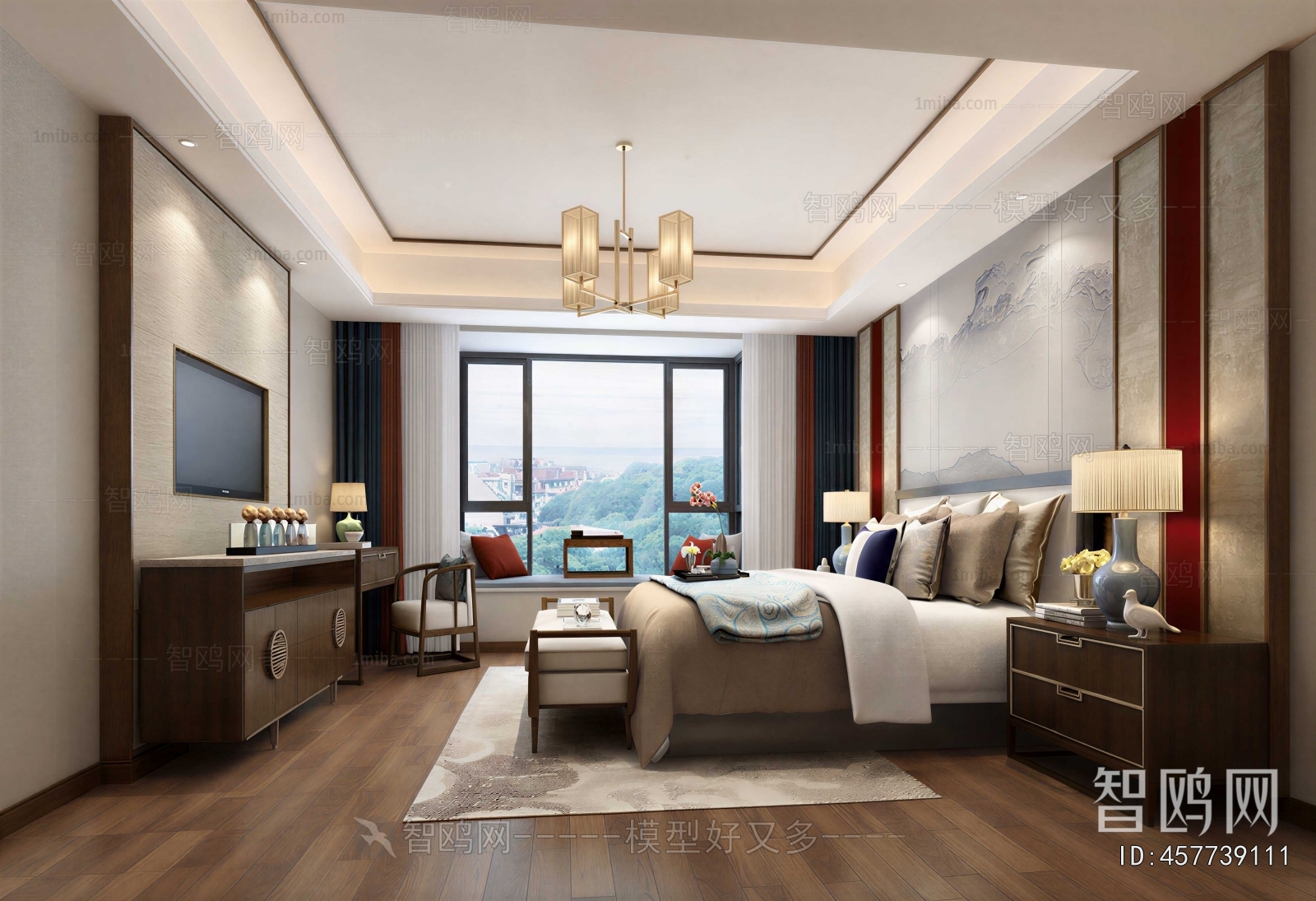 New Chinese Style Bedroom