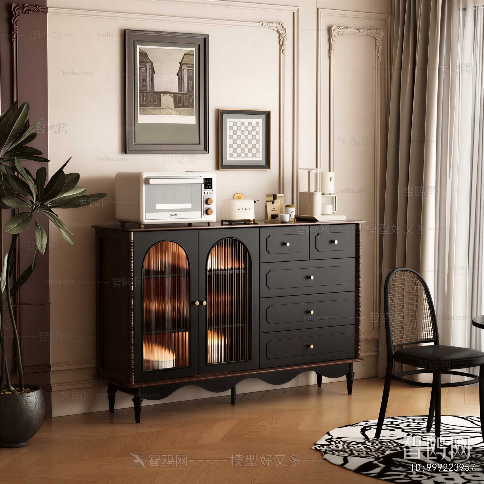 French Style Side Cabinet