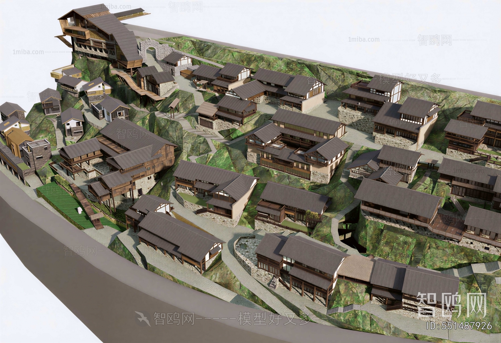 New Chinese Style Architectural Bird's-eye View Planning