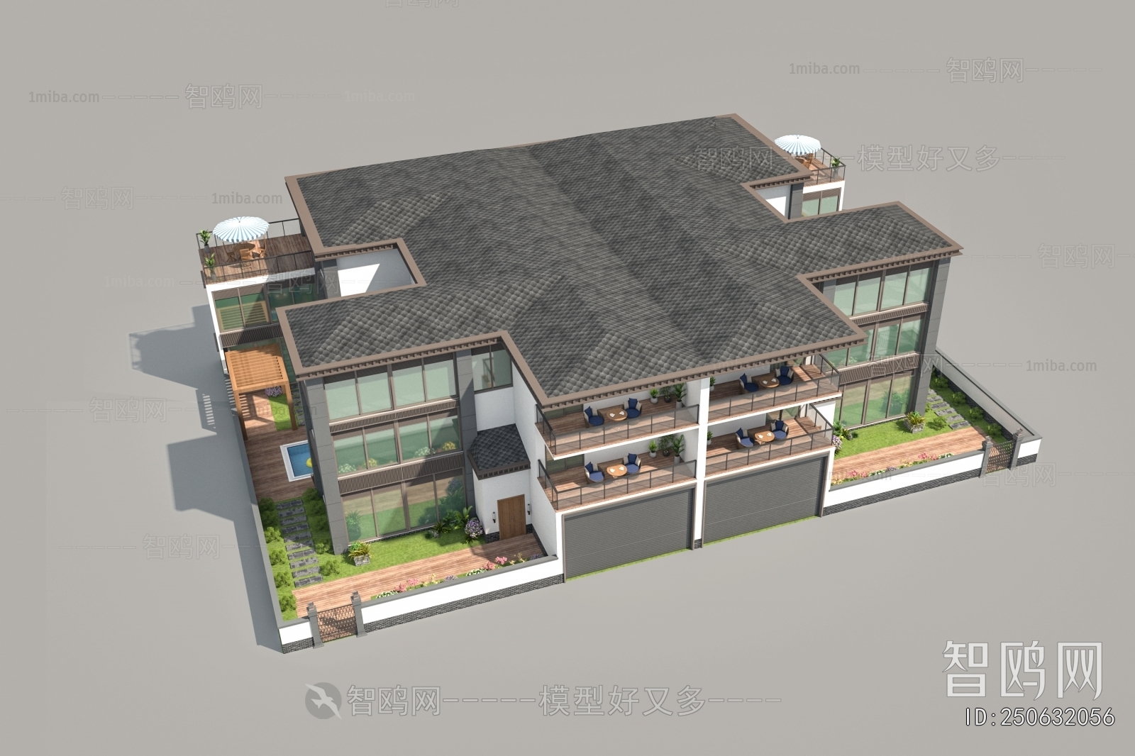Modern Architectural Bird's-eye View Planning