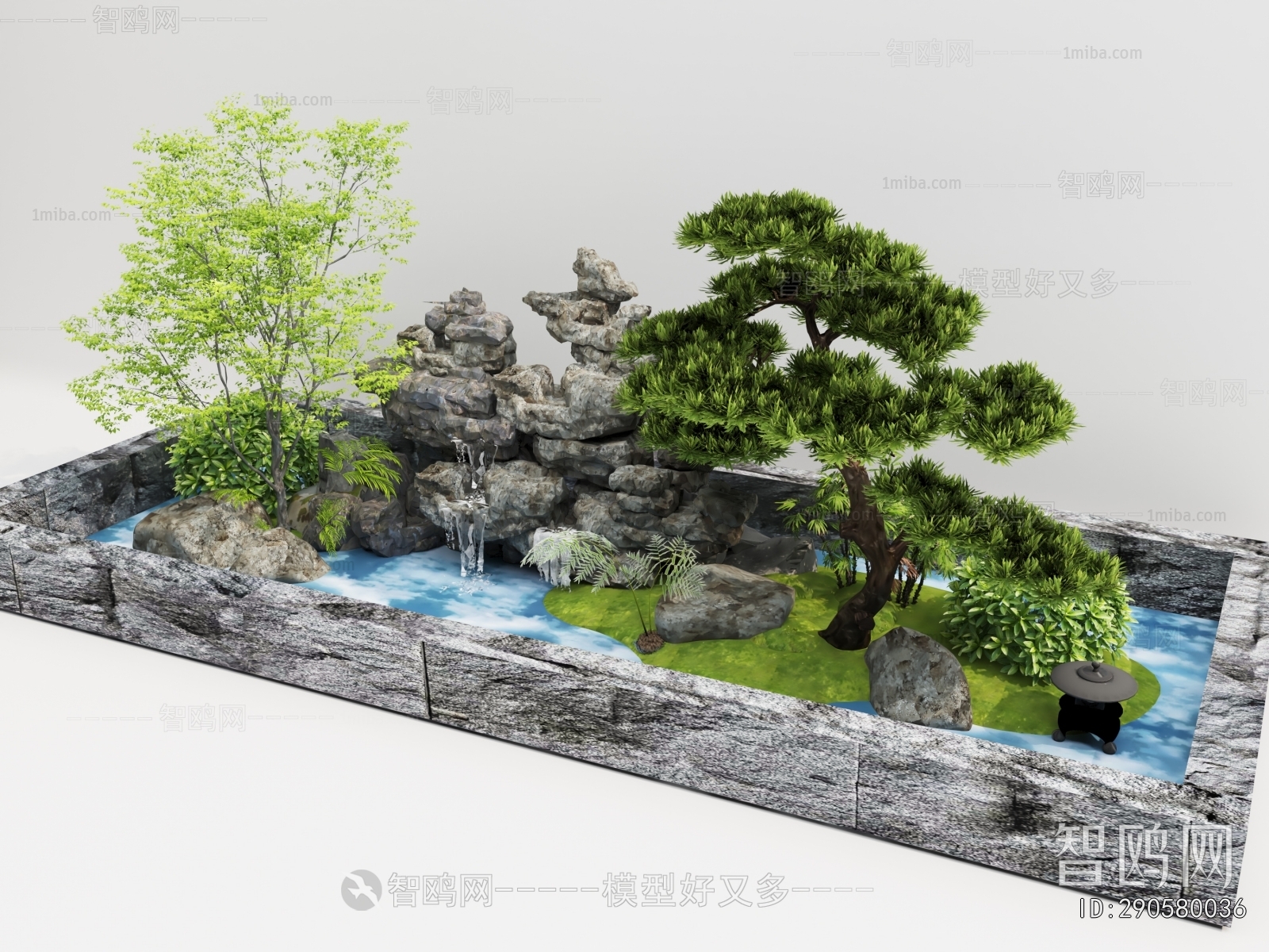 New Chinese Style Rockery Waterscape