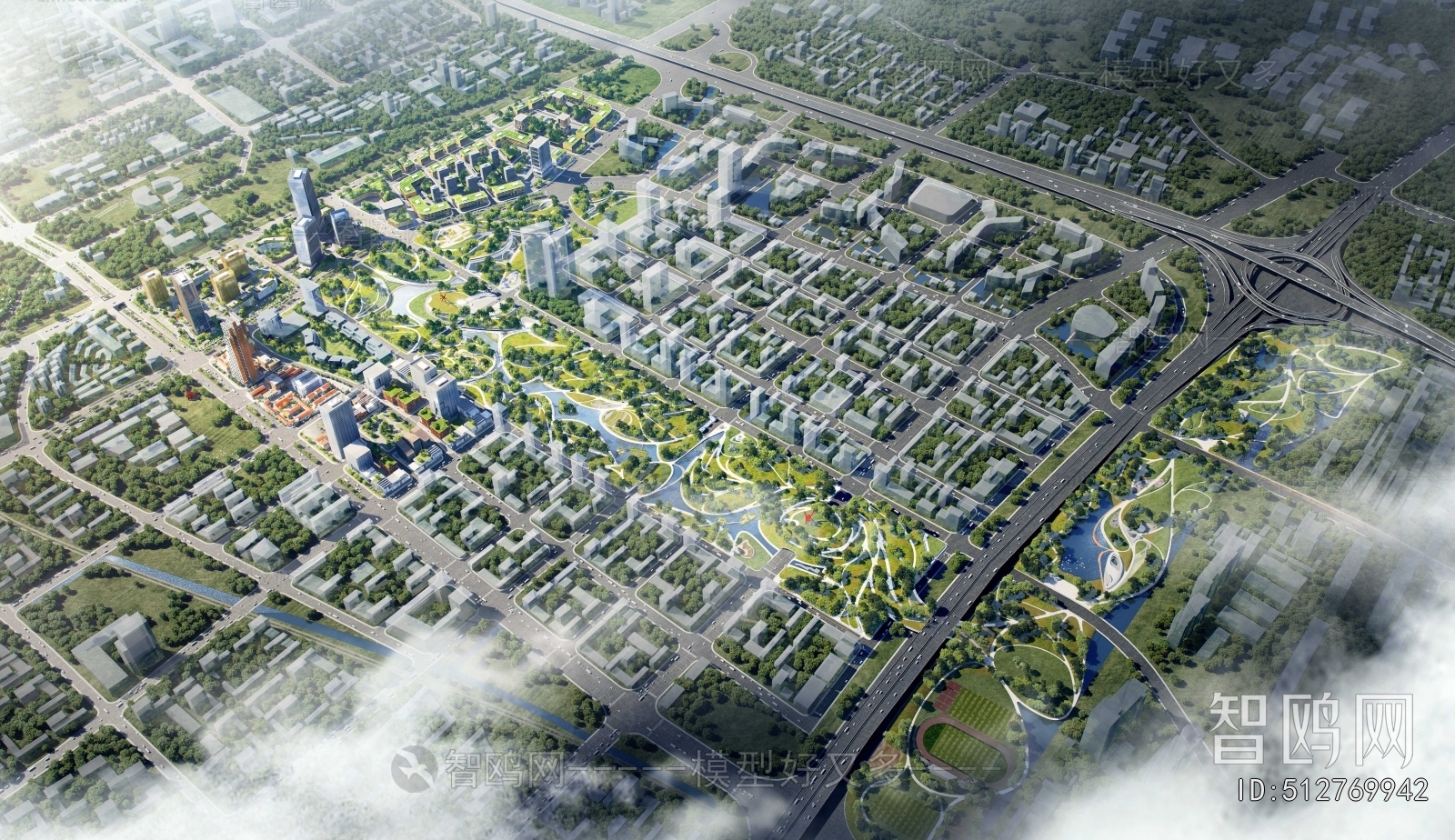 Modern Architectural Bird's-eye View Planning