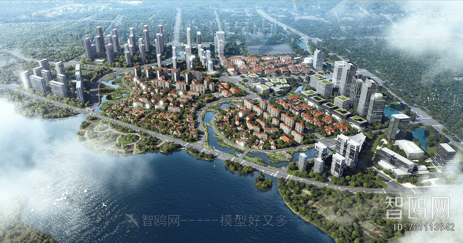 Modern Architectural Bird's-eye View Planning