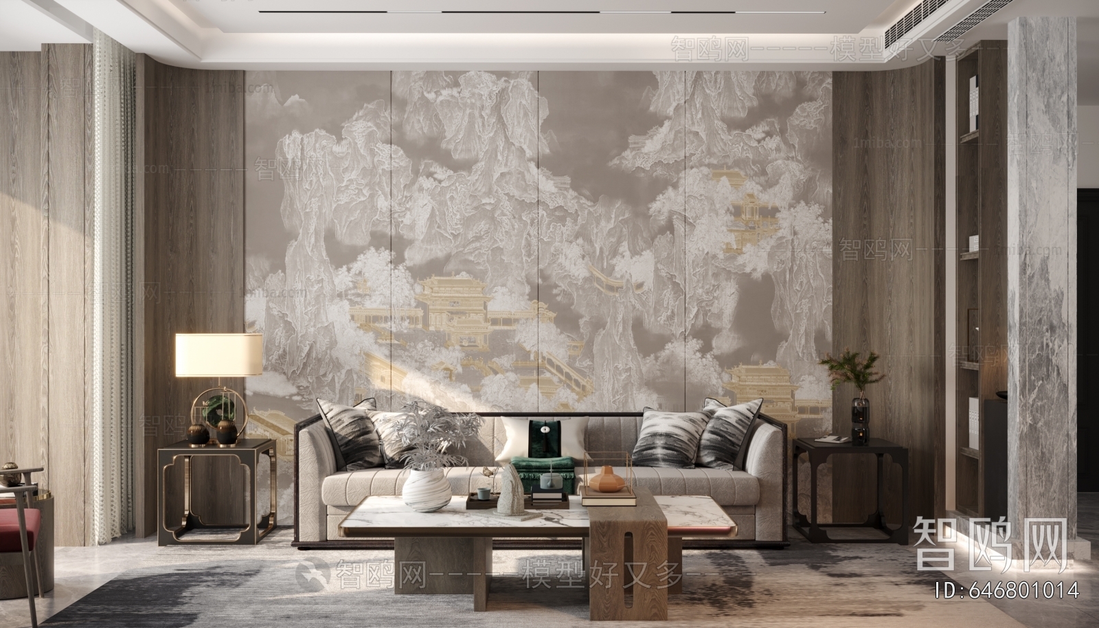 New Chinese Style A Living Room