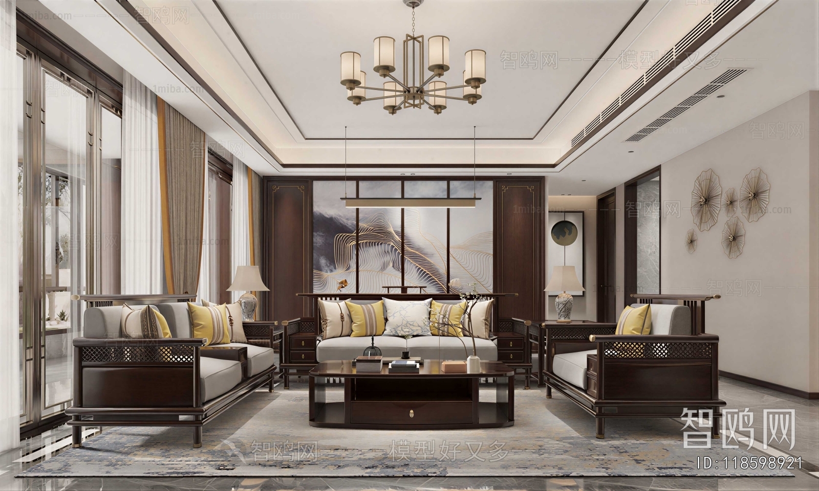 New Chinese Style A Living Room