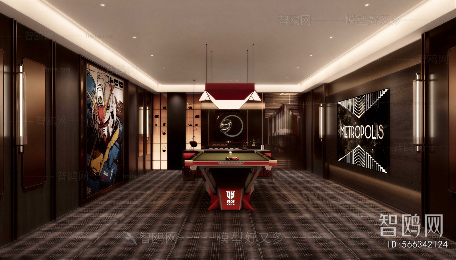 Modern Billiards Room