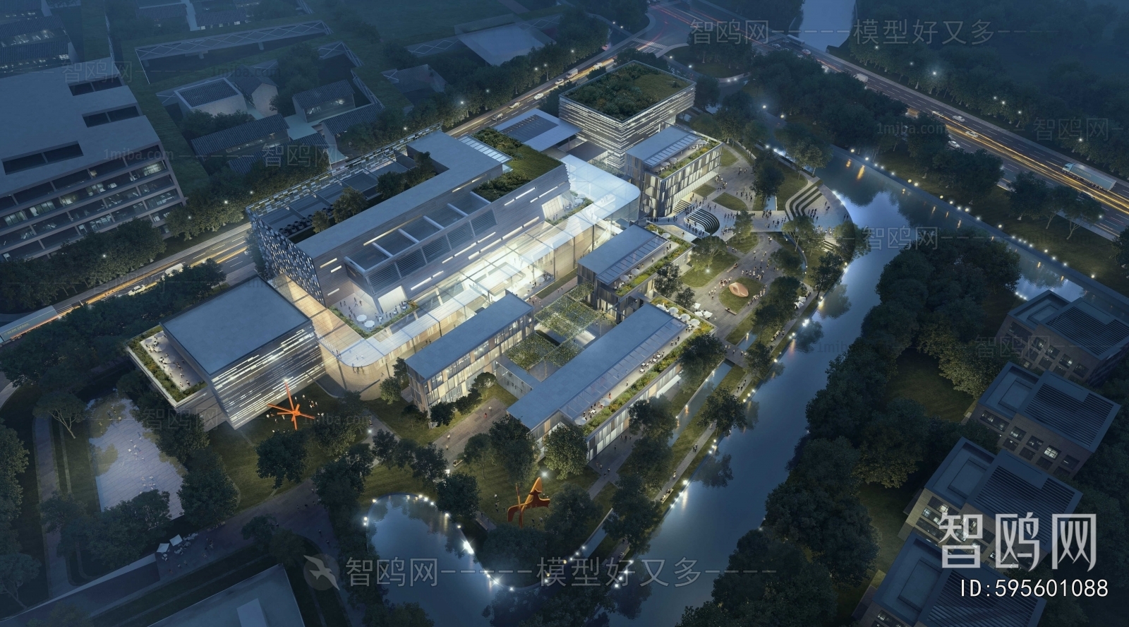 Modern Architectural Bird's-eye View Planning