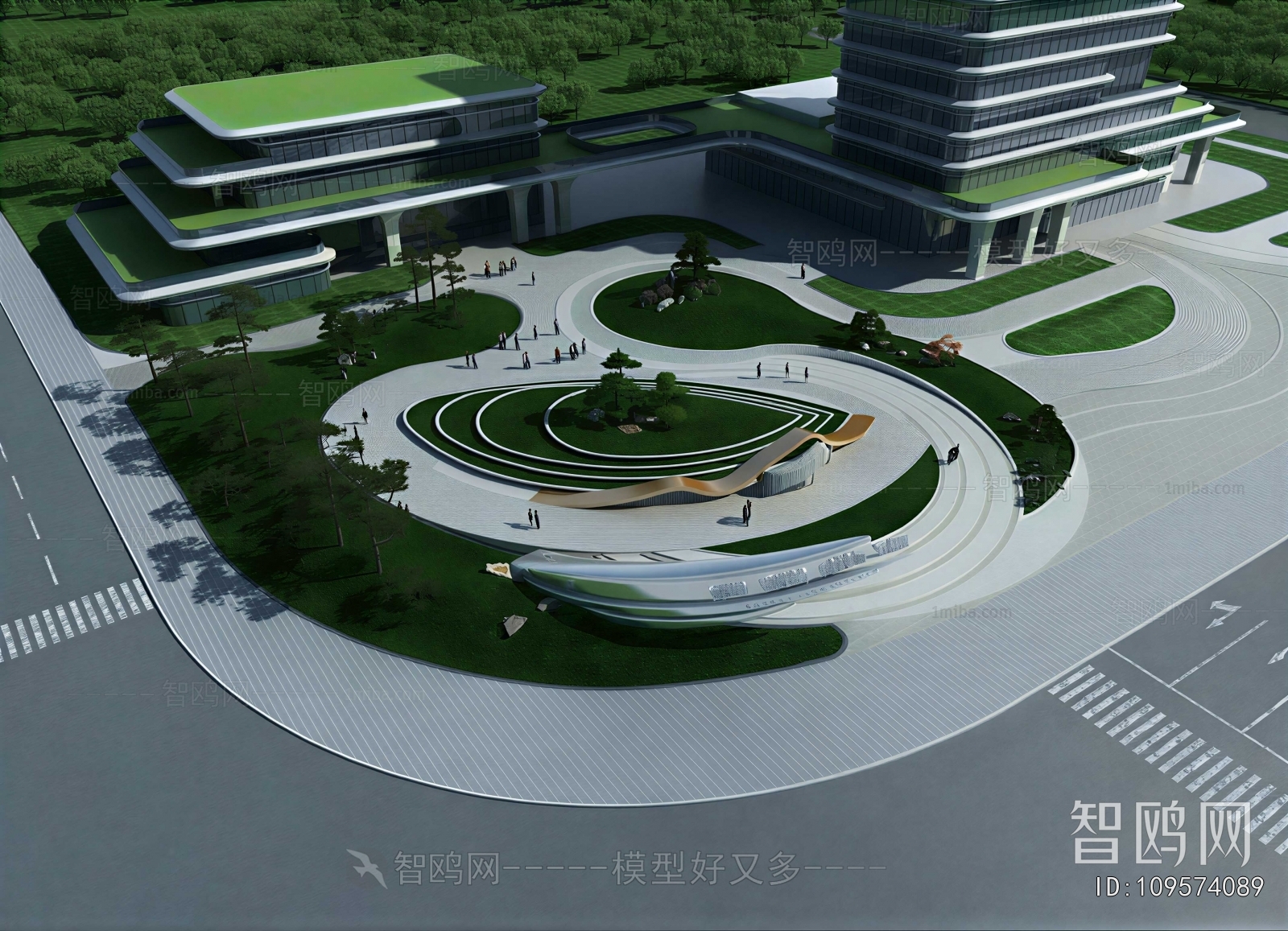 Modern Architectural Bird's-eye View Planning