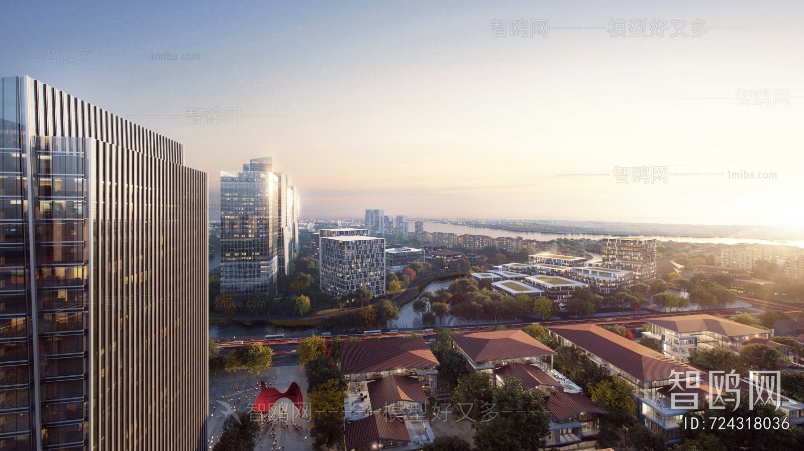 Modern Architectural Bird's-eye View Planning
