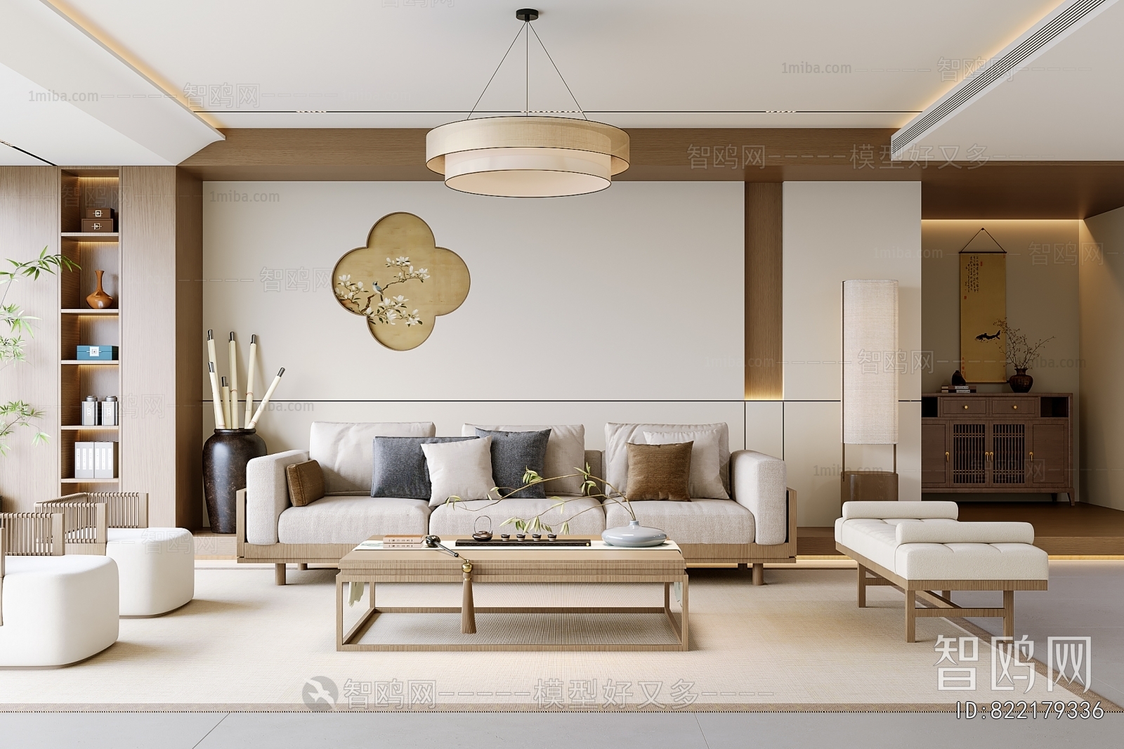 New Chinese Style A Living Room