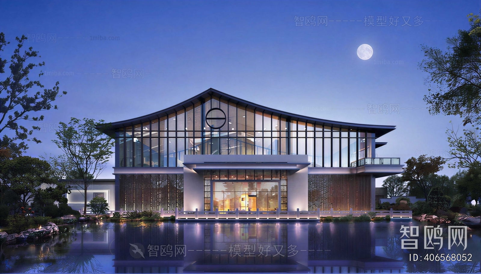 New Chinese Style Appearance Of Commercial Building