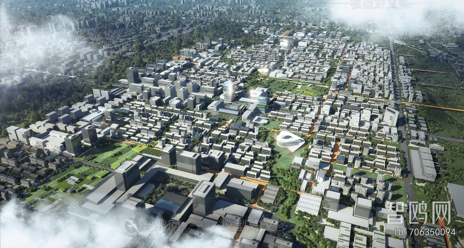 Modern Architectural Bird's-eye View Planning