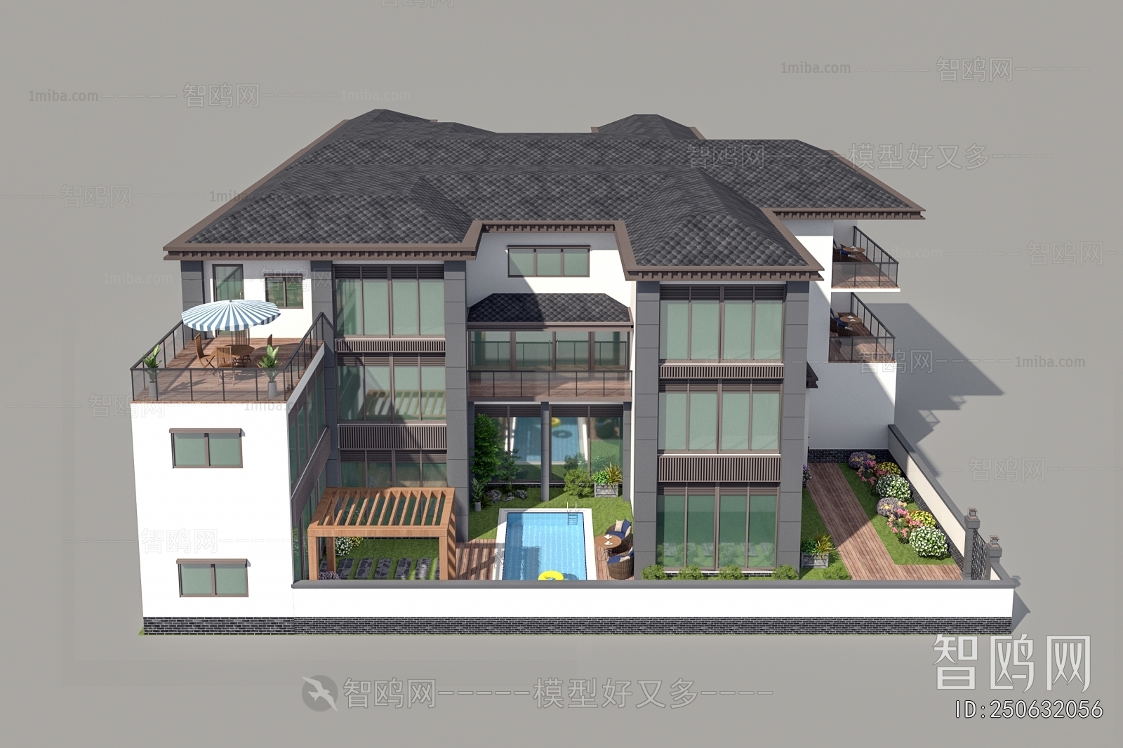 Modern Architectural Bird's-eye View Planning