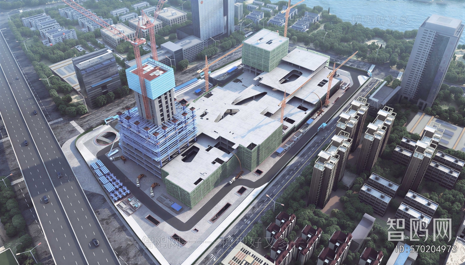Modern Architectural Bird's-eye View Planning