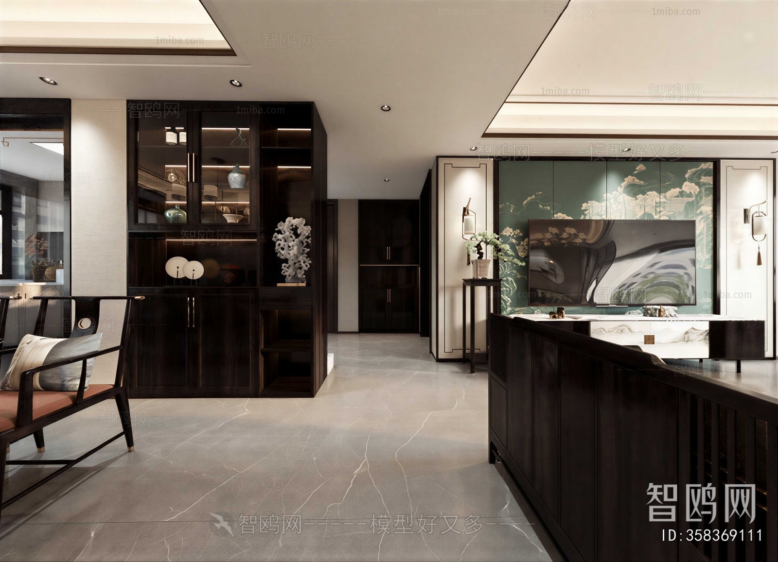 New Chinese Style A Living Room