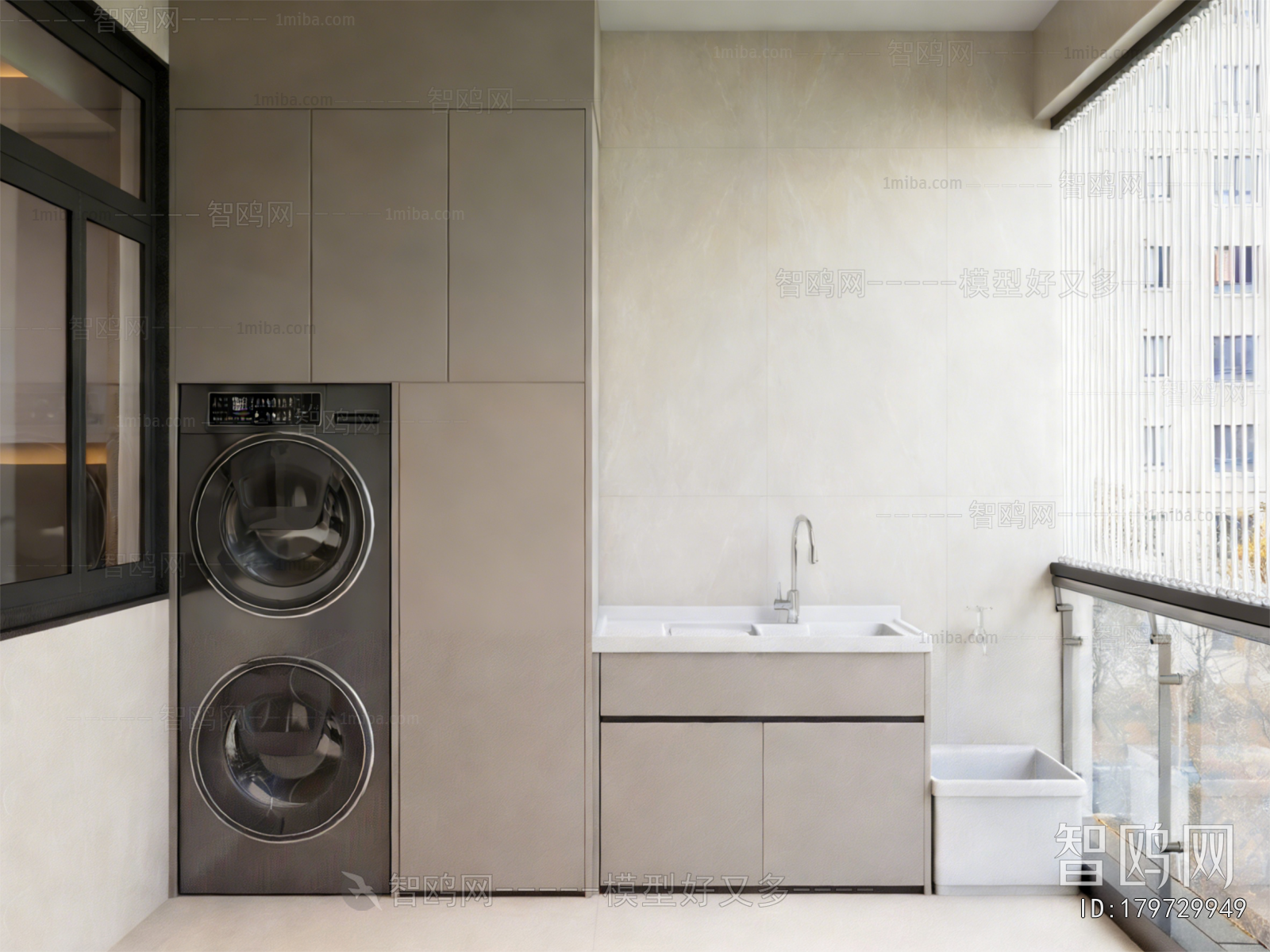 Modern Balcony Laundry Room