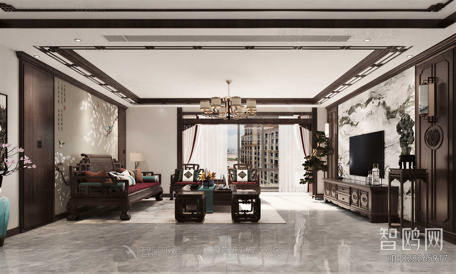 New Chinese Style A Living Room