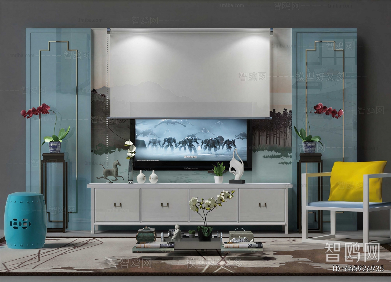New Chinese Style TV Wall