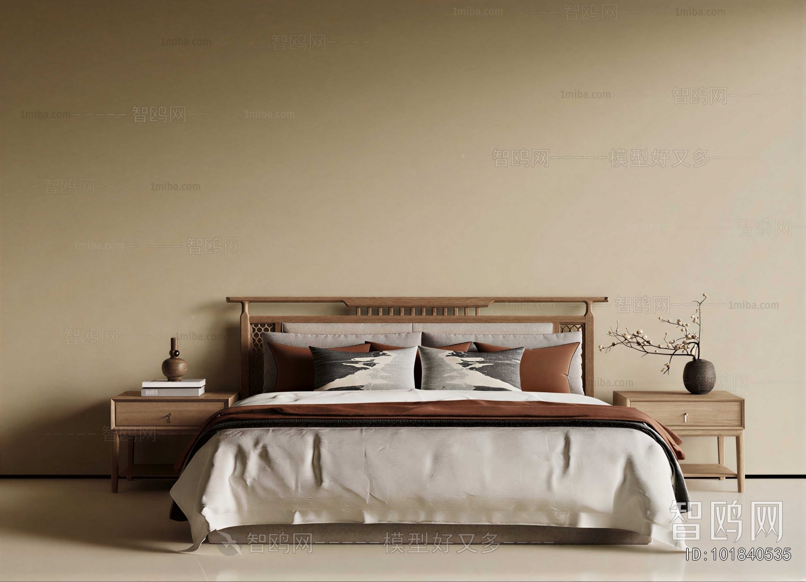 New Chinese Style Double Bed