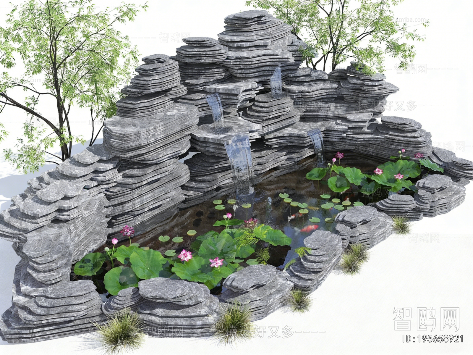 Chinese Style Rockery Waterscape