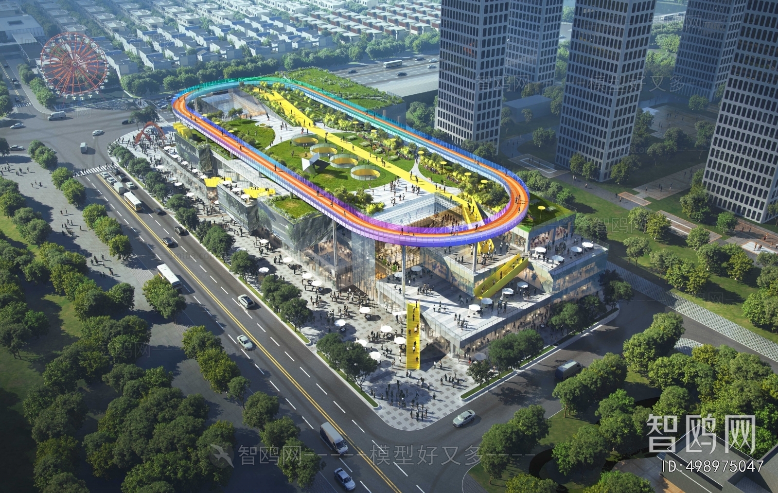 Modern Architectural Bird's-eye View Planning