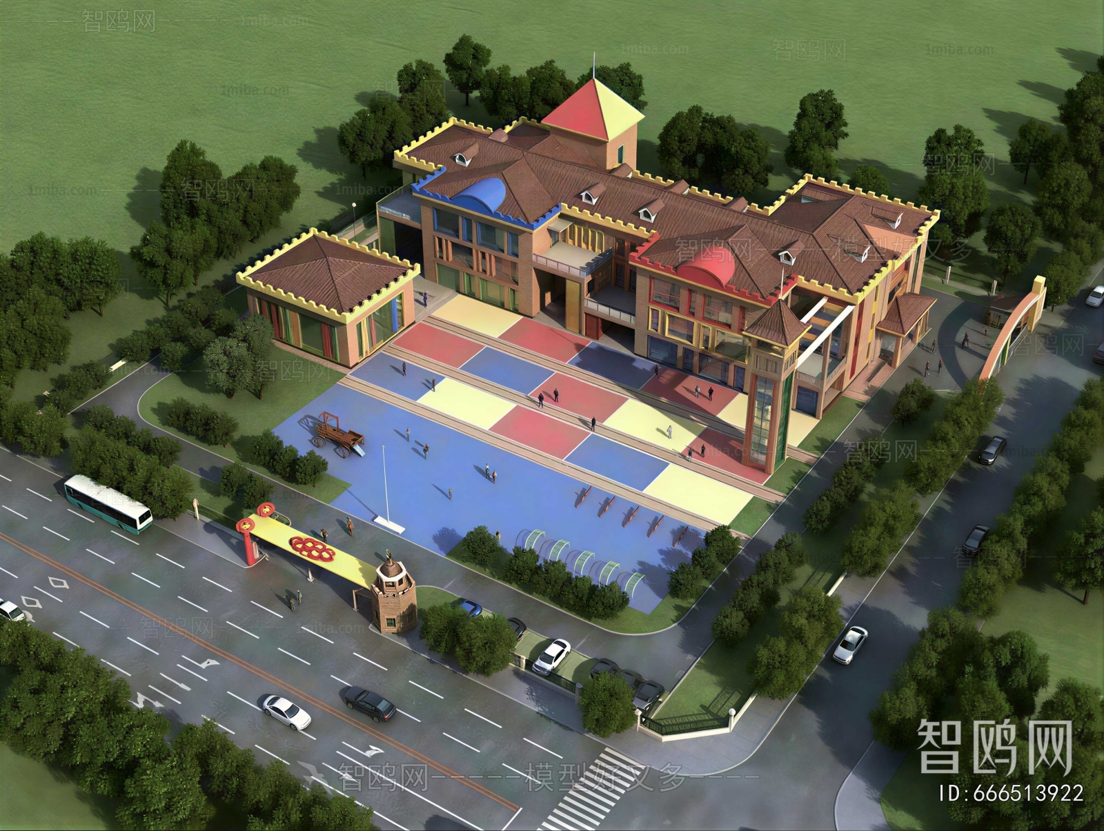 Modern Architectural Bird's-eye View Planning