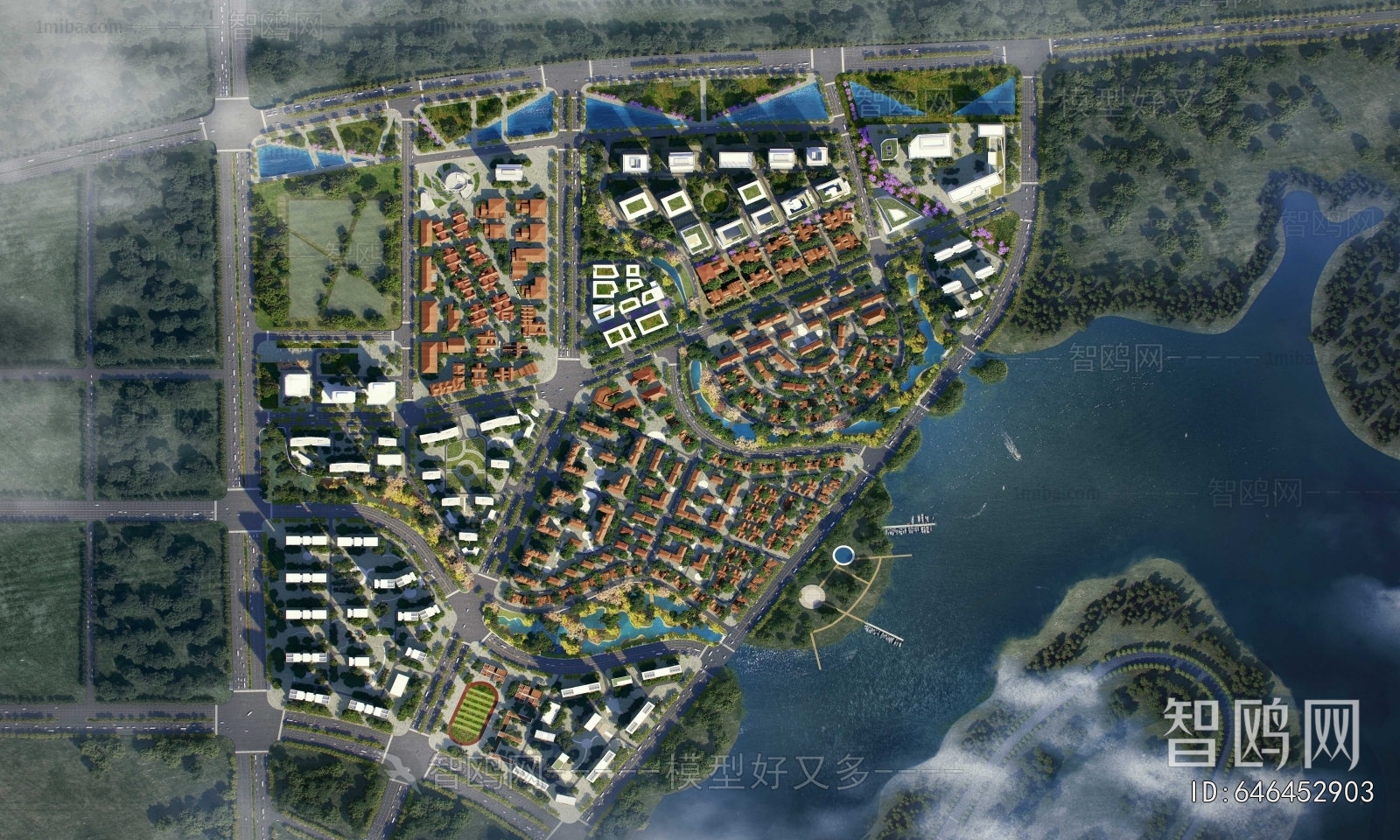 Modern Architectural Bird's-eye View Planning