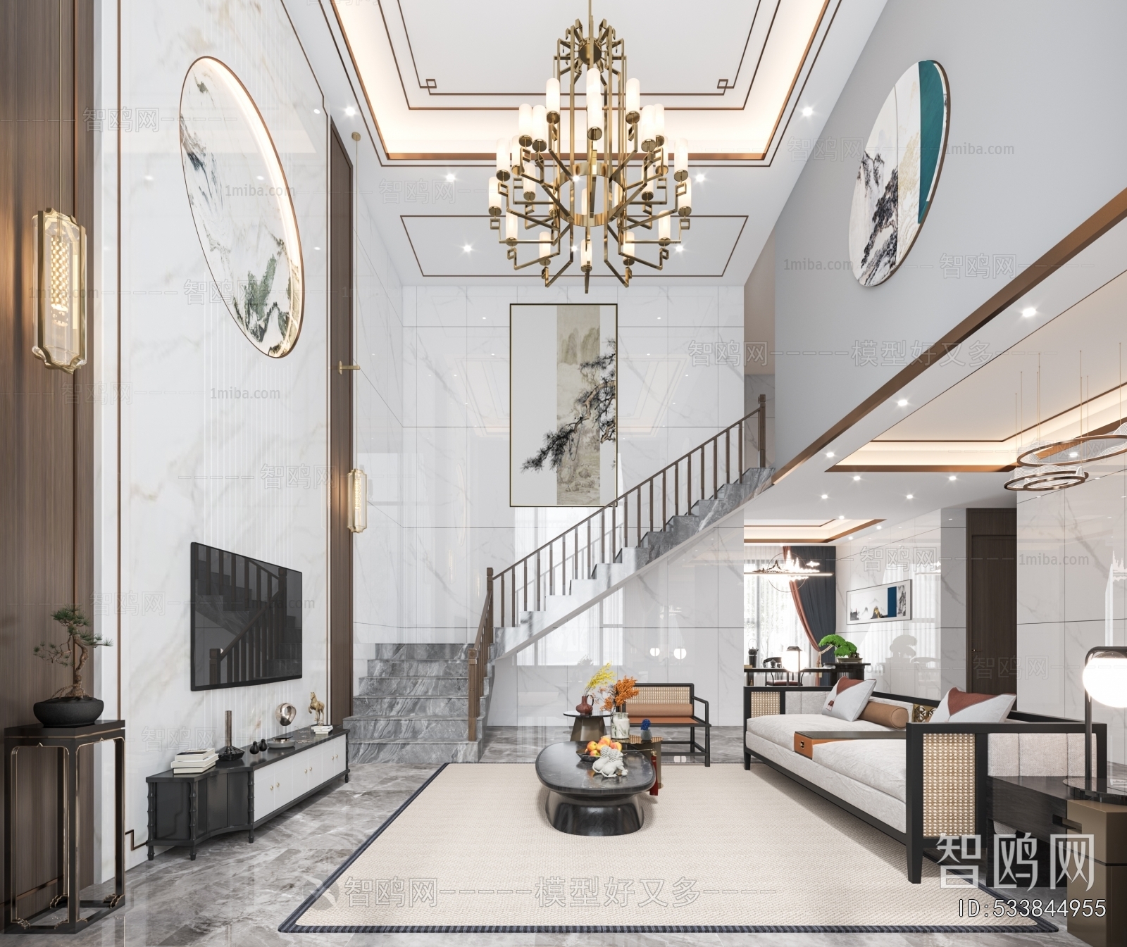 New Chinese Style A Living Room