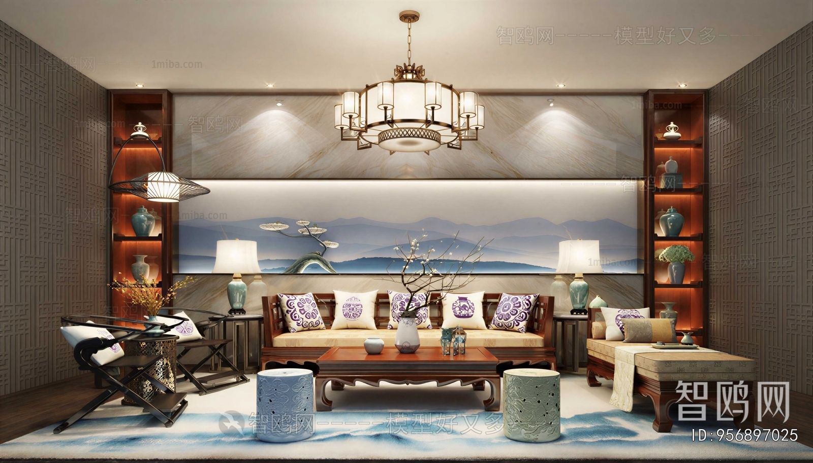New Chinese Style A Living Room