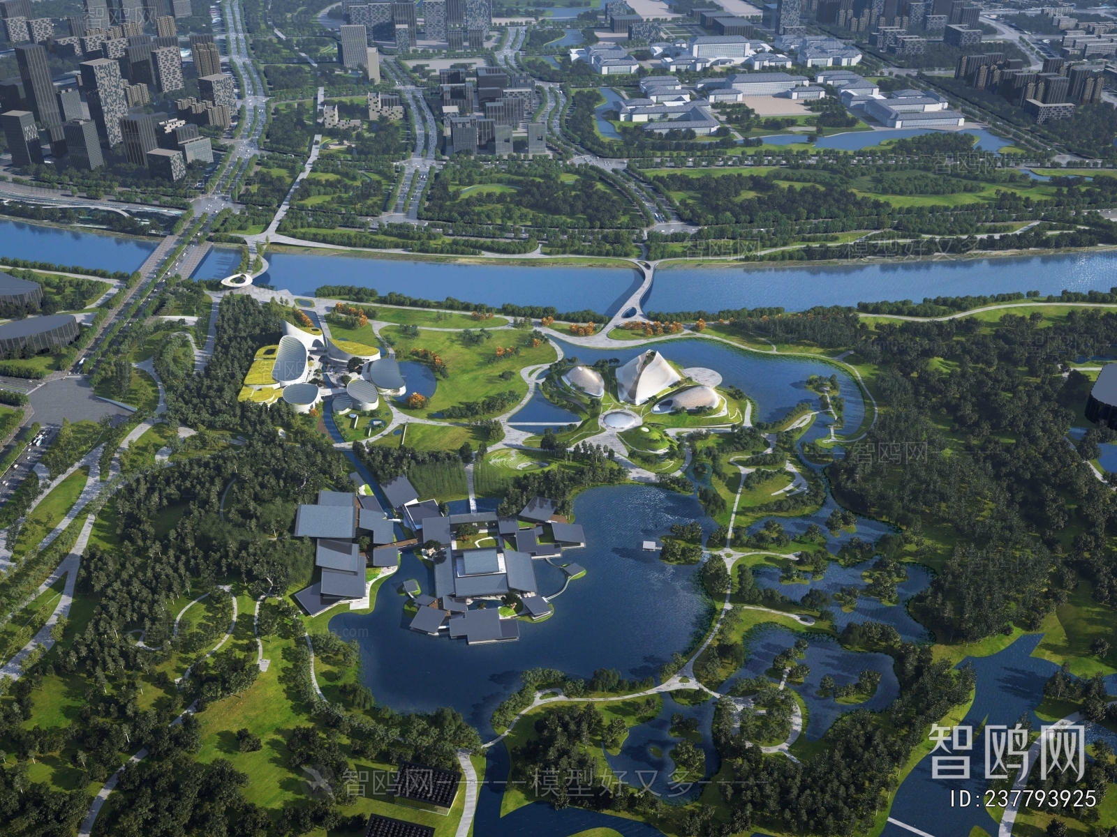 Modern Architectural Bird's-eye View Planning