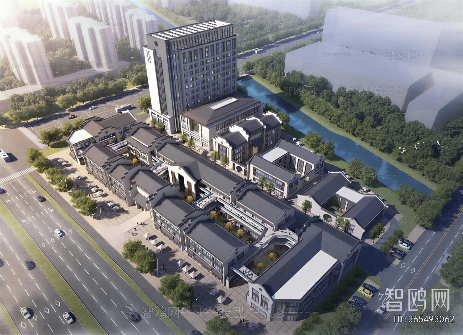 Modern Architectural Bird's-eye View Planning