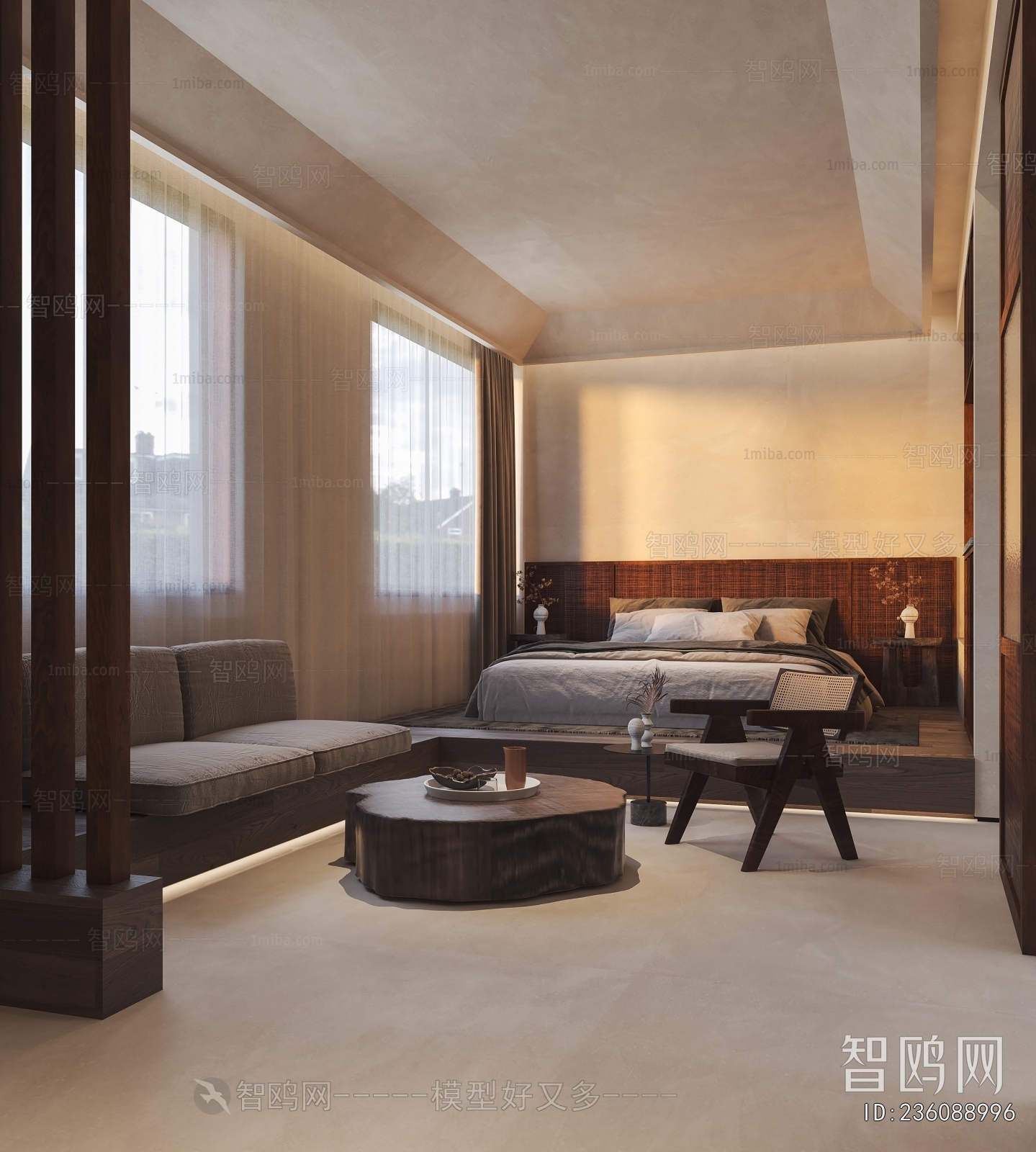 Wabi-sabi Style Bedroom